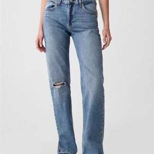 GAP Blue Straight Leg Jeans with Vintage Wash